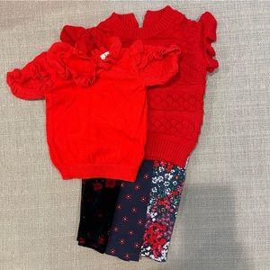 Janie and Jack Red Floral Bundle